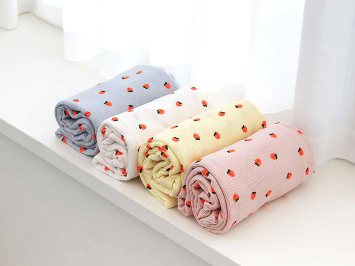 Summer Cotton Waffle Spandex fabric [Fluorescent strawberry]