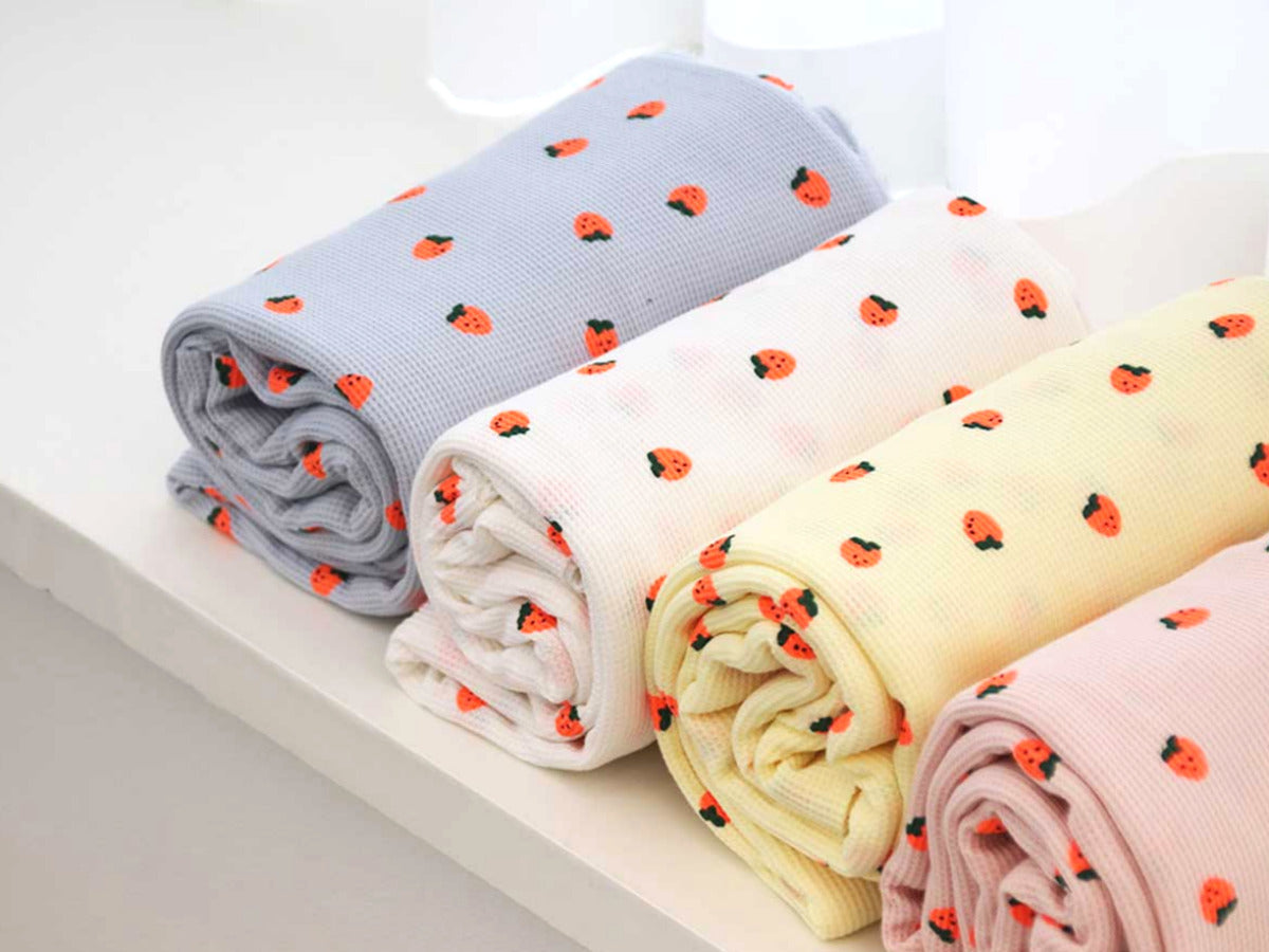 Summer Cotton Waffle Spandex fabric [Fluorescent strawberry]