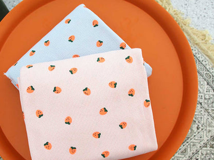 Summer Cotton Waffle Spandex fabric [Fluorescent strawberry]